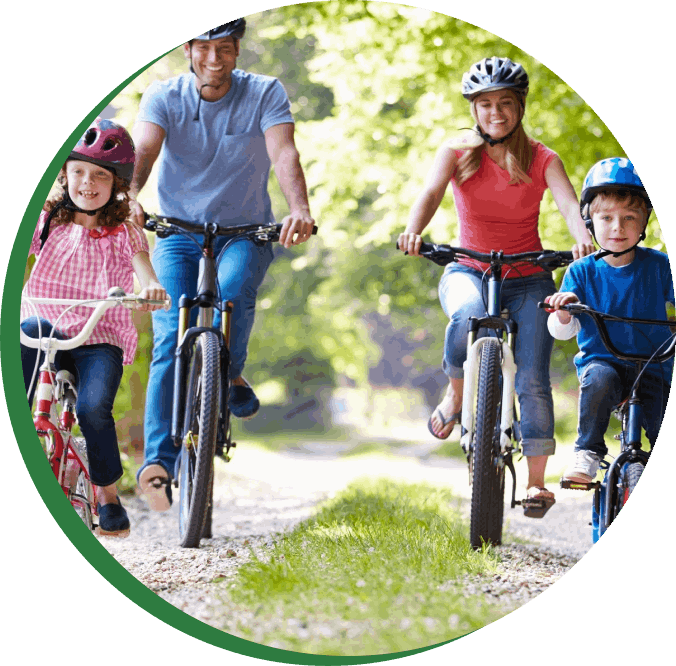 Happy Family Cycling